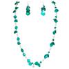 Firstmeet Long Multicolor Shell Beaded Necklace with Earrings Seashell Pendant Cultured Freshwater Pearl Handmade Boho Necklace for Women(XL-1206-Teal) view 1
