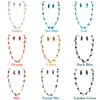 Firstmeet Long Multicolor Shell Beaded Necklace with Earrings Seashell Pendant Cultured Freshwater Pearl Handmade Boho Necklace for Women(XL-1206-Teal) view 2