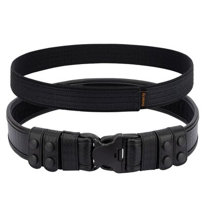 Dotacty Basketweave Duty Belts Police Law Enforcement Sheriff Security Work 2" Outer Belt w/Loop Liner Tri-Release Buckle 4 Keepers 1.5" Hook Underbelt S
