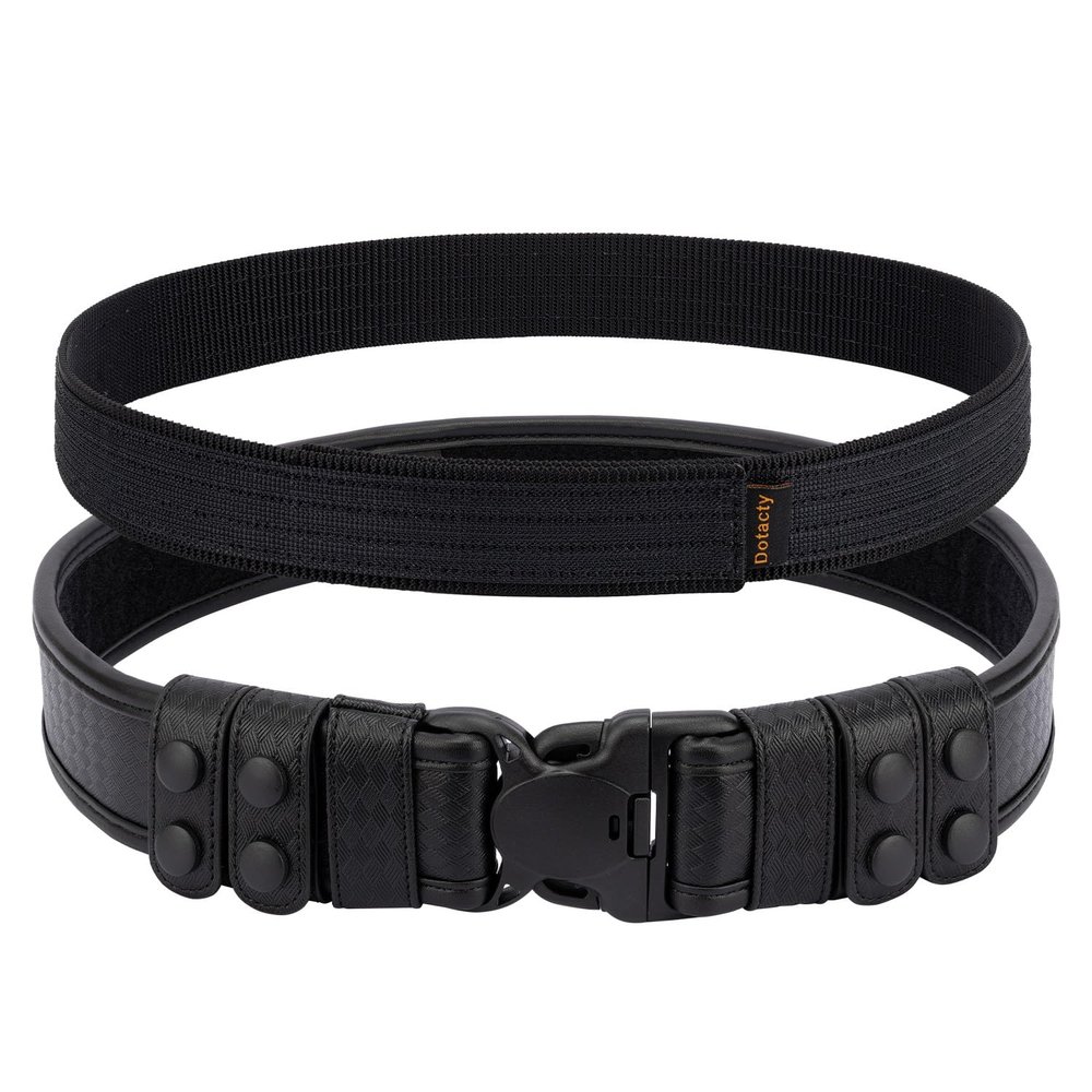 Dotacty Basketweave Duty Belts Police Law Enforcement Sheriff Security Work 2" Outer Belt w/Loop Liner Tri-Release Buckle 4 Keepers 1.5" Hook Underbelt S