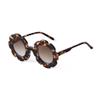 HCHES Kids Sunglasses Girl Round Flower Frame Retro Cute Sun Glasses Children Shades UV400,C10,One size view 1