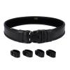Dotacty Plain Black Police Duty Belts Law Enforcement Sheriff Security Work 2" Outer Belt w/Loop Lining Tri-Release Buckle 4 Keepers XXXL