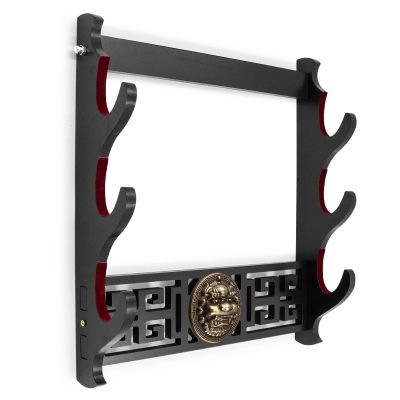 Ekkhysis Legendary Creatures Sword Wall Mount Hook Katana Holder Display Hanger for Tanto Samurai Sword Rapier Lightsaber Cosplay Blade Tanjirou Demon Slayer Weapon Stand (Kylin R3-Tier)