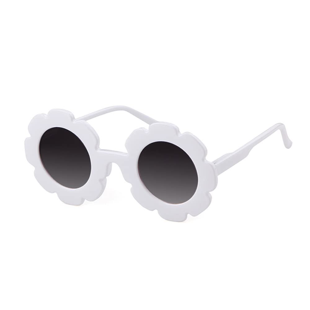 HCHES Kids Sunglasses Girl Round Flower Frame Retro Cute Sun Glasses Children Shades UV400,C9,One size
