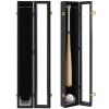 Baseball Bat Display Case Wall Mounted Vertical or Horizontal Wooden Frame w/98% UV Protection-Lock with Acrylic Single bat Transparent Door Holder Rack Cabinet Shadow Box-Single bat Black view 1