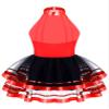 JEATHA Kids Girls Shiny Sequins Dance Dress Figure Skating Sleeveless Halter Tutu Leotard Dress Dancewear Red 8 Years view 2