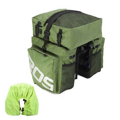 CheungYee Bike Bag Bicycle Panniers Rear Rack Bag, 70L Large Capacity Water Resistant Bicycle Trunk Bag, Bike Saddle Bag for Grocery Shopping (with Rainproof Cover,Green)