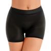 LiiYii Women's Mesh Sheer Underpants Stretch Boxer Shorts Underwear Shiny Glossy Yoga Panties Black One Size view 1