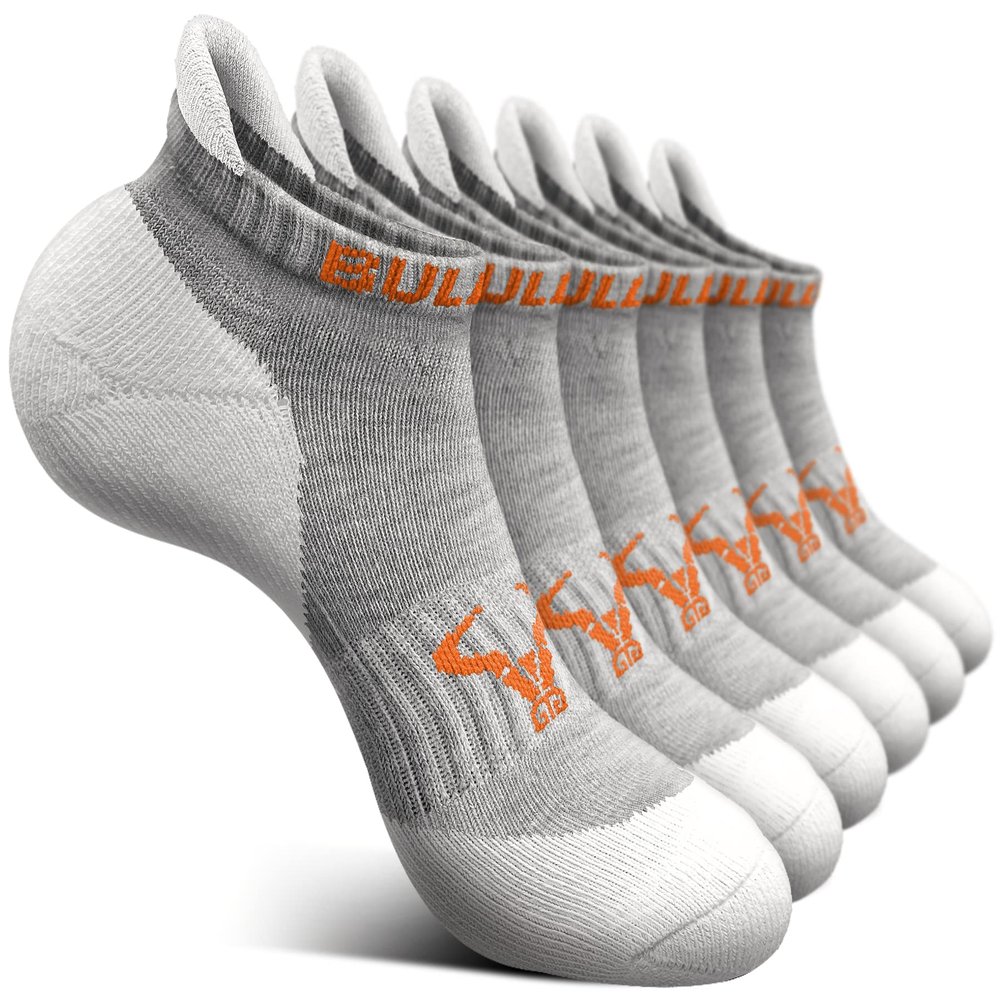 BULLIANT Men Running Socks,Active Ankle Socks No Show For Men With Cushioned Footbed Arch Support Breathable Wicking(6Pairs,Shoes Size:Men 13-15)