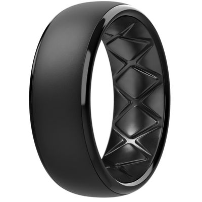 Egnaro Men's Silicone Wedding Rings: 1/4/6/7 Multipack Rubber Wedding Bands with Inner Arc Ergonomic Breathable Design for Gym/Outdoor/Gift