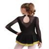 JEATHA Girls Figure Ice Skating Dress Rhinestone Sequin Splice Mesh Tutu Skirted Leotard Ballet Dance Costume Yellow-A01 10 Years view 2