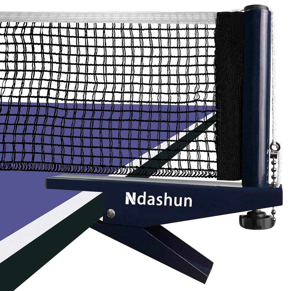 Ndashun Ping Pong Net with Clamp, Professional Table Tennis Net and Post Set, Adjustable Training Practice Mesh, Portable Grip Holder Clip Equipment, Accessories for Indoor Outdoor (Navy)