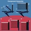 Ndashun Ping Pong Net with Clamp, Professional Table Tennis Net and Post Set, Adjustable Training Practice Mesh, Portable Grip Holder Clip Equipment, Accessories for Indoor Outdoor (Navy) view 3
