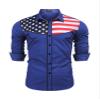 COOFANDY Men's Casual American Flag Button Down Shirts Slim Fit Long Sleeve Shirt (Small, Blue) view 1