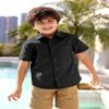 Boys Button Down Dress Shirt Short Sleeve Casual Cotton Solid Tops Uniform T-Shirt for Kids 4-13 Years view 2