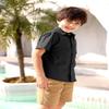 Boys Button Down Dress Shirt Short Sleeve Casual Cotton Solid Tops Uniform T-Shirt for Kids 4-13 Years view 4