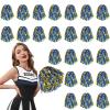 DILIBRA 24 Pcs Metallic Cheerleading Pom Poms, Cheerleaders Cheer Pom Poms with Baton Handle, Cheering Squad Hand Flower for Adults Kids Team Spirit Sports Game Dancing Party view 1