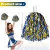 DILIBRA 24 Pcs Metallic Cheerleading Pom Poms, Cheerleaders Cheer Pom Poms with Baton Handle, Cheering Squad Hand Flower for Adults Kids Team Spirit Sports Game Dancing Party view 2