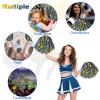 DILIBRA 24 Pcs Metallic Cheerleading Pom Poms, Cheerleaders Cheer Pom Poms with Baton Handle, Cheering Squad Hand Flower for Adults Kids Team Spirit Sports Game Dancing Party view 4