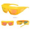 willochra Wrap Around Sunglasses Futuristic Sunglasses Oval Y2k Sunglasses Sports Trendy Sunglasses Cool Glasses for Women Men (yellow) view 2