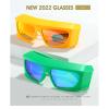 willochra Wrap Around Sunglasses Futuristic Sunglasses Oval Y2k Sunglasses Sports Trendy Sunglasses Cool Glasses for Women Men (yellow) view 3