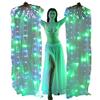 MISI CHAO LED Fan Veil - Belly Dance 1.8 Long Bamboo Fans Veil Hand Made Silk Fan for Dance/Outdoor 1 Pair(Multicolor) view 1