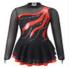 Oyolan Kids Girls Figure Ice Skating Dress Mesh Splice Long Sleeve Rhinestone Ballet Dance Skating Competition Costume Red 16 Years view 3