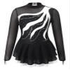 Oyolan Kids Girls Figure Ice Skating Dress Mesh Splice Long Sleeve Rhinestone Ballet Dance Skating Competition Costume White 6 Years view 2