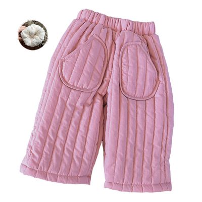 bestgift Children's wear, Girls' Pants, Children's Cotton Pants, Cotton Padded, Extra Thick Thermal Insulation, Boys' Casual Pants, Baby's Winter Clothes Pink Thickening 80CM