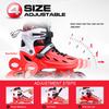 METROLLER Inline Skates for Girls and Boys, Women, Men 4 Sizes Adjustable Inline Skates with Light Up Wheels, Illuminating Beginner Skates for Kids & Adult Youth. view 2