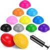 Hungdao 12 Pack Balance Pods Stability Balance Trainer Dots with Needle Pump Half Spiky Fitness Ball Domes for Men Women Stability Training, Physical Therapy, Core Strength Gymnastics Home Exercise view 1