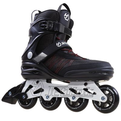 JetHok Inline Skates Advantage Pro Womens and Men's Adult Fitness Inline Skate, Professional Aluminum Holder Inline rollerskates Outdoor (Black and Red, Size 11)