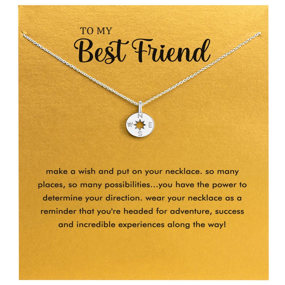 Best Friend Necklace Gifts for Best Friend Friendship Gifts Compass Necklace for Women(compass-bff)