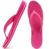 ONCAI Flip Flops For Women Yoga Mat Non-Slip Womens Flip Flops Sandals Summer Beach Slippers With Arch Support Slip On Lightweight EVA Sole Hot Pink Size 8 view 1