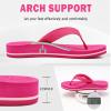 ONCAI Flip Flops For Women Yoga Mat Non-Slip Womens Flip Flops Sandals Summer Beach Slippers With Arch Support Slip On Lightweight EVA Sole Hot Pink Size 8 view 4