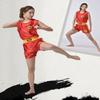 FM2018XSL Boxing Uniform Set Top Shorts Boxing Clothes in Chinese Style for Sanda Combat (red,L-160CM) view 2