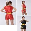 FM2018XSL Boxing Uniform Set Top Shorts Boxing Clothes in Chinese Style for Sanda Combat (red,L-160CM) view 4