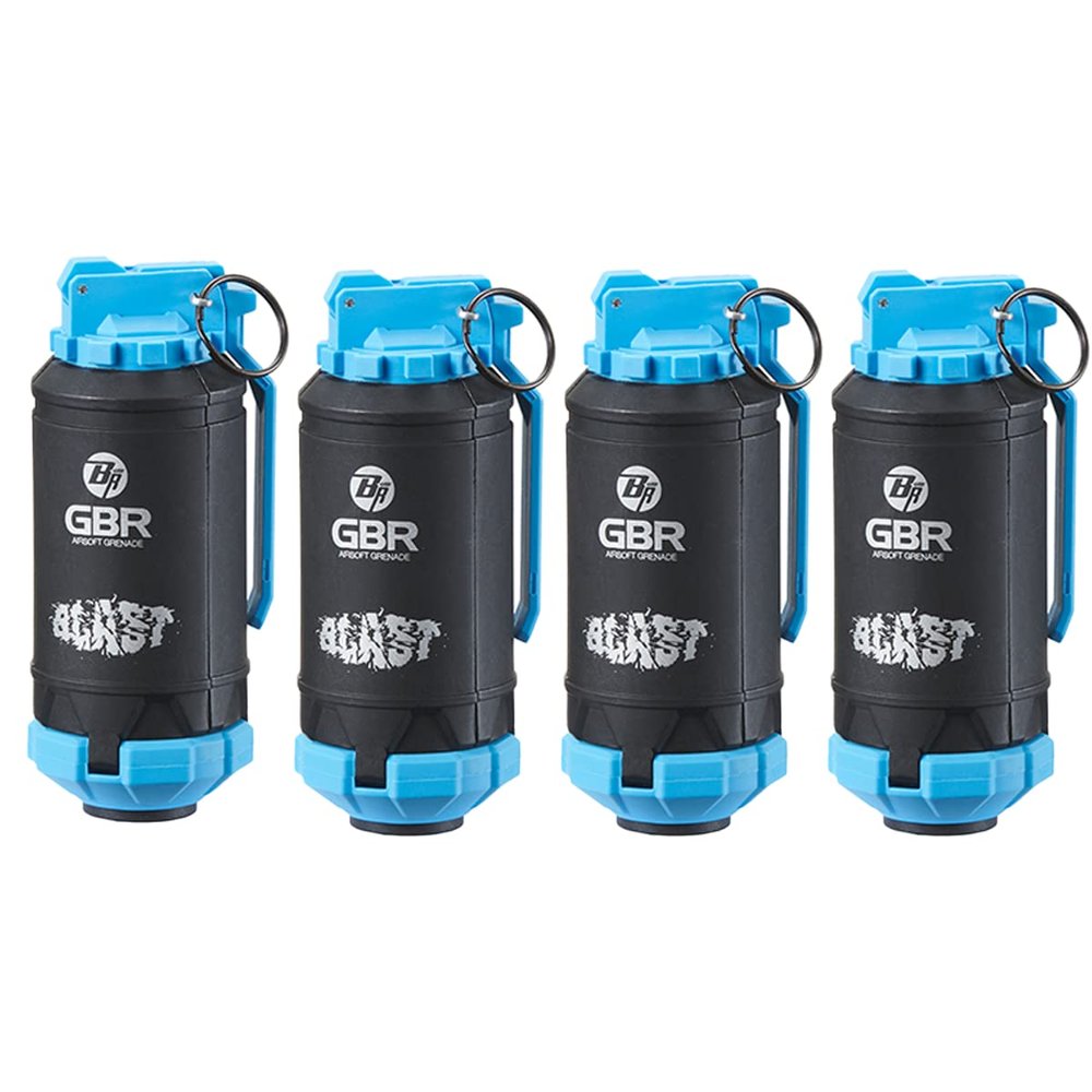 Lancer Tactical GBR Outdoor 130 Round Eco-Friendly Reusable Spring Powered ABS BB Impact Shower for Airsoft Grenades-4 Pack (Blue)