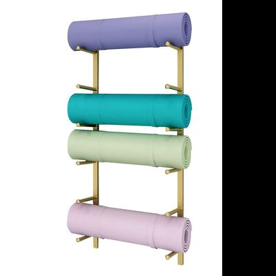 zktoermn Wall Rack Organizer, Gym 6/9-Tier Foam Roller Holder Fitness Gear Organizer Resistance Bands at Fitness Class Or Home Gym XJJUN (Color : Gold, Size : 103x18cm)