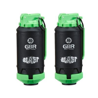 Lancer Tactical - GBR Outdoor 130 Round Spring Powered ABS BB Impact Shower for Airsoft, Pack of 2 - Green