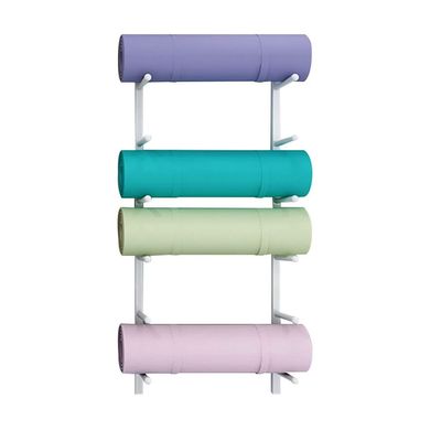 zktoermn Wall Rack Organizer, Gym 6/9-Tier Foam Roller Holder Fitness Gear Organizer Resistance Bands at Fitness Class Or Home Gym XJJUN (Color : White, Size : 103x18cm)