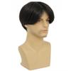 Kaneles Mens Short Black Straight Wigs Natural Middle Part Synthetic Hair Daily Cosplay Costume Fluffy Wig(Black) view 4