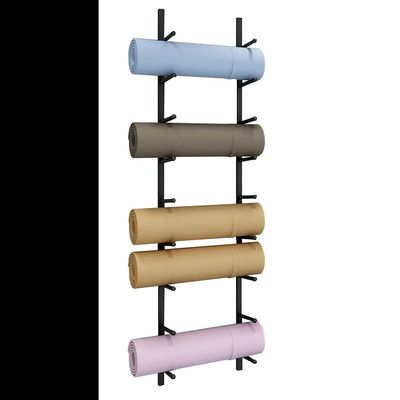 zktoermn Wall Rack Organizer, Gym 6/9-Tier Foam Roller Holder Fitness Gear Organizer Resistance Bands at Fitness Class Or Home Gym XJJUN (Color : Black, Size : 155x18cm)