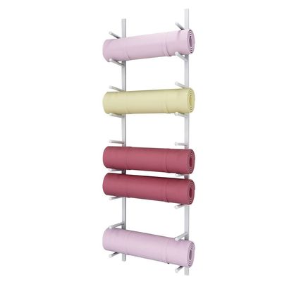zktoermn Wall Rack Organizer, Gym 6/9-Tier Foam Roller Holder Fitness Gear Organizer Resistance Bands at Fitness Class Or Home Gym XJJUN (Color : White, Size : 155x18cm)