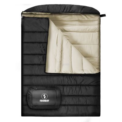 FORINBUY Double Sleeping Bag for Adults Cold Weather Heavy Duty Queen Size 2 Person Sleeping Bag, Waterproof & Warm for Car Camping, Hunting and Tent Camp with Compression Sack