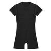 JEEYJOO Men's One-Piece Short Sleeve Workout Bodysuit Zipper Front Leotard Wrestling Singlet Unitard Black XX-Large view 4