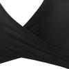 DRESSFO Women's Vacation Bikini Set  Sunflower Knot Ring Wrap Halter High Waist Tummy Control Swimwear (Black2/Small) view 4