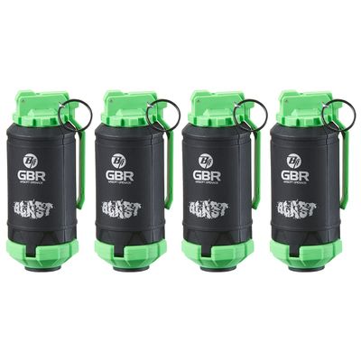 Lancer Tactical GBR Outdoor 130 Round Eco-Friendly Reusable Spring Powered ABS BB Impact Shower for Airsoft Grenades-4 Pack (Green)
