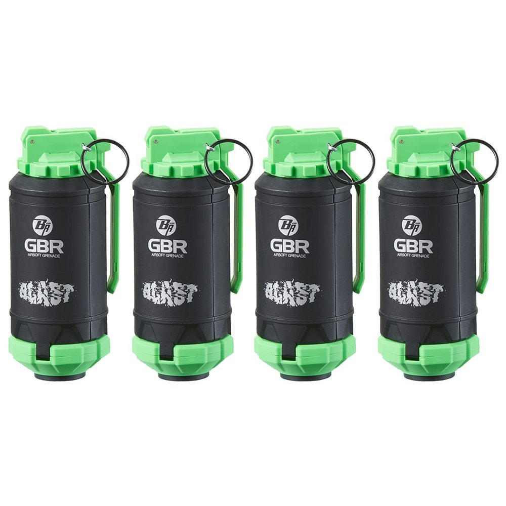 Lancer Tactical GBR Outdoor 130 Round Eco-Friendly Reusable Spring Powered ABS BB Impact Shower for Airsoft Grenades-4 Pack (Green)