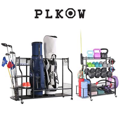 PLKOW Dumbbell Rack, Golf Storage Rack with Wheels